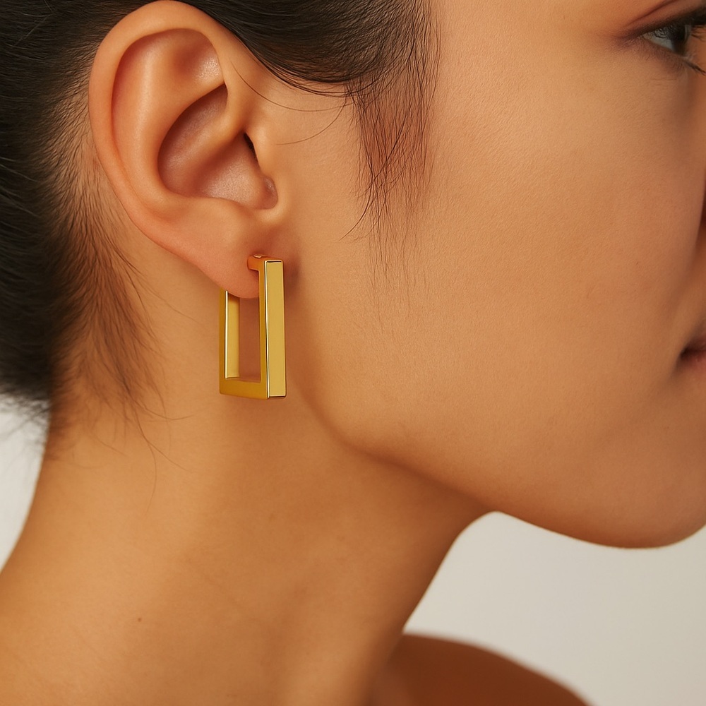 Elegant 18K Goldfilled Geometric Hoops